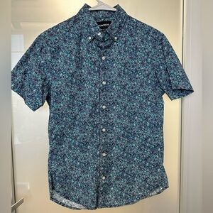 Bonobos Slim fit blue floral print button up size Small